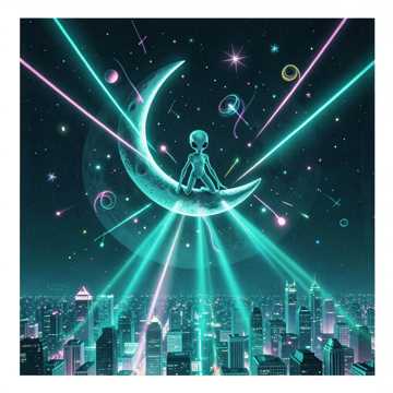 Auf dem Mond sitzt ein Alien Cover
